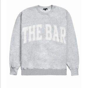 New Never Worn Grey And White The Bar Varsity Sweatshirt